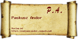 Paskusz Andor névjegykártya